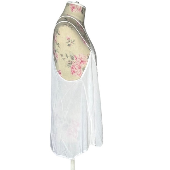 Piazza Italia Tank Top Cami Size M White Broderie Anglaise Tiered Made in Italy - Picture 5 of 15